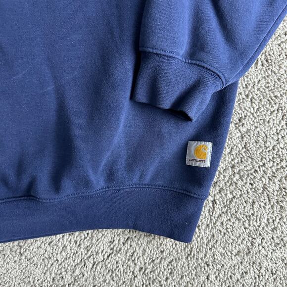 Carhartt Sweatshirt Mens Large Blue Loose Fit Midweight Crewneck Pullover - Picture 4 of 12